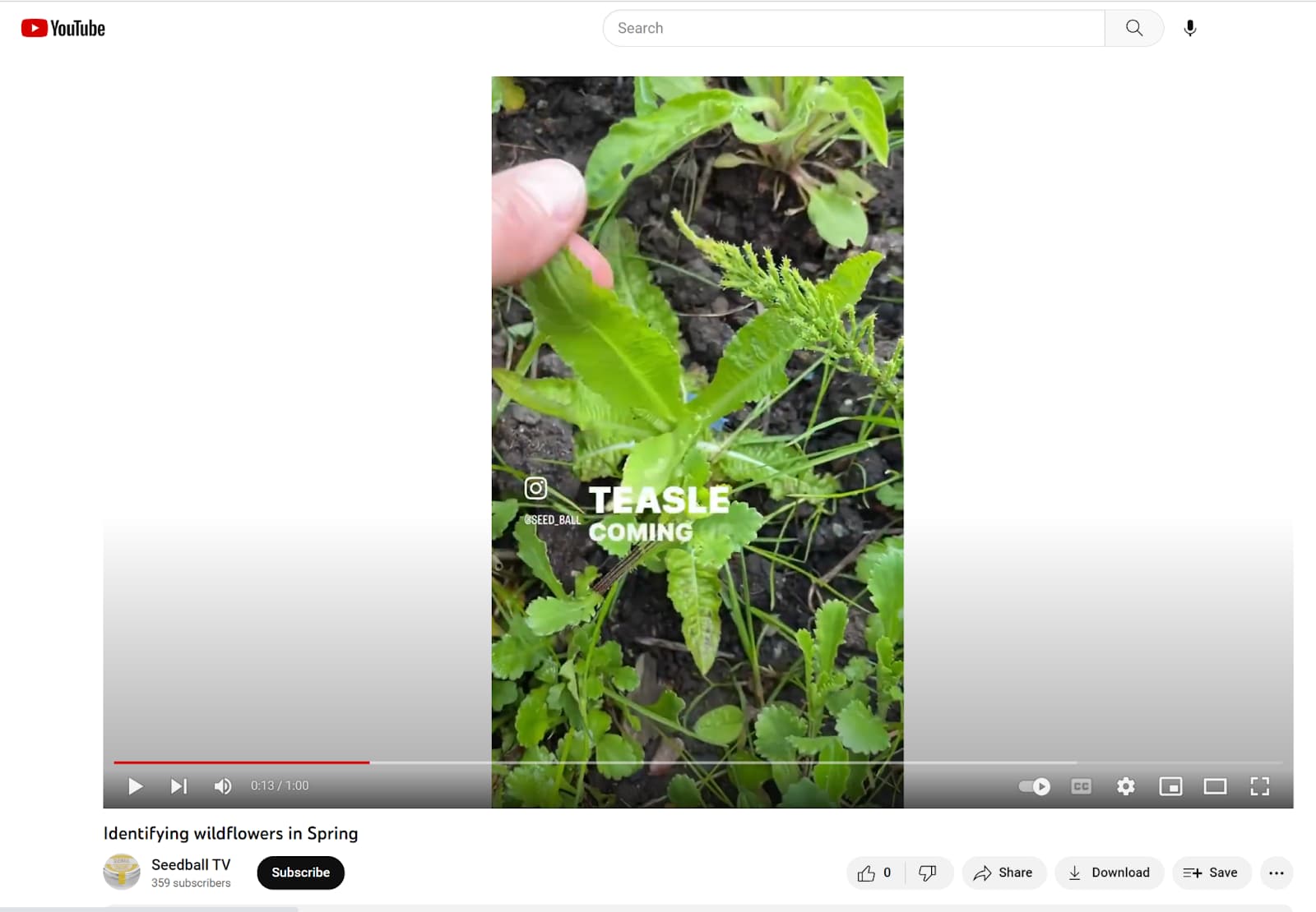 Screenshot of YouTube video as part of a social media campaign